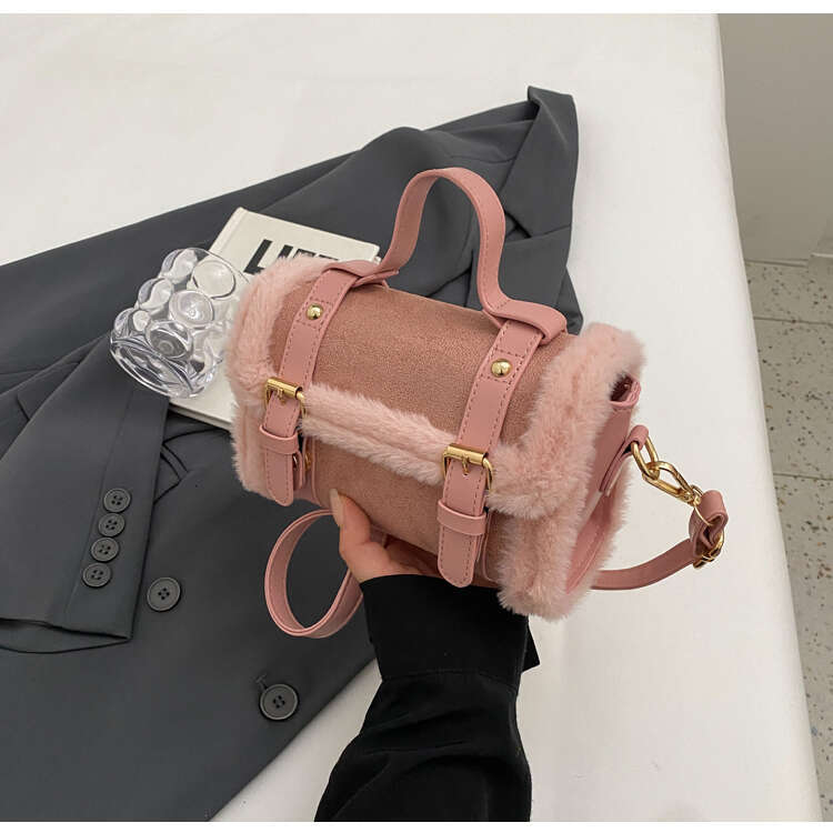 Autumn and Winter Shoulder for Women New Lamb Plush Suede Ladies Small Square Crossbody Bags Bolsas Para Mujeres
