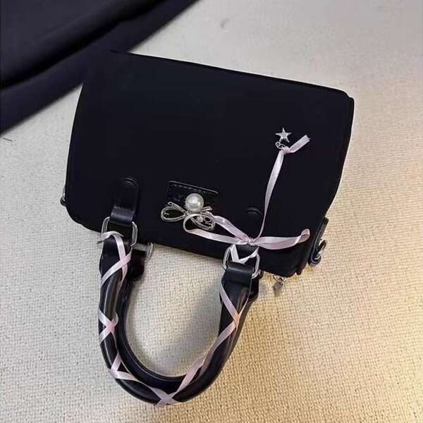 2024 new fashionable high-end handbag, niche girl heart butterfly bow, Boston commuting single shoulder diagonal cross bag