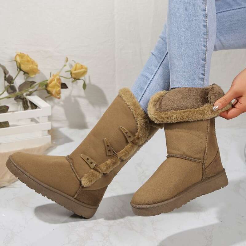 Classic Plush Snow and Calf Wool Boots Warm 2024 Winter New Women's Shoes D84