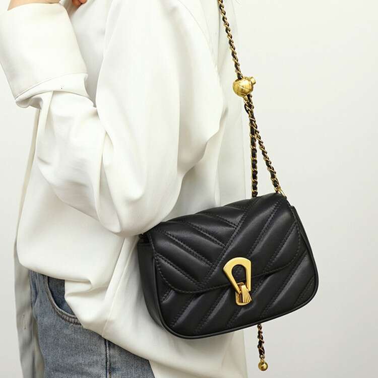 New Niche Design Women's High-Quality Dia Grid Chain Single Shoulder Crossbody Small Square Bag, Fashionable Quality Classic