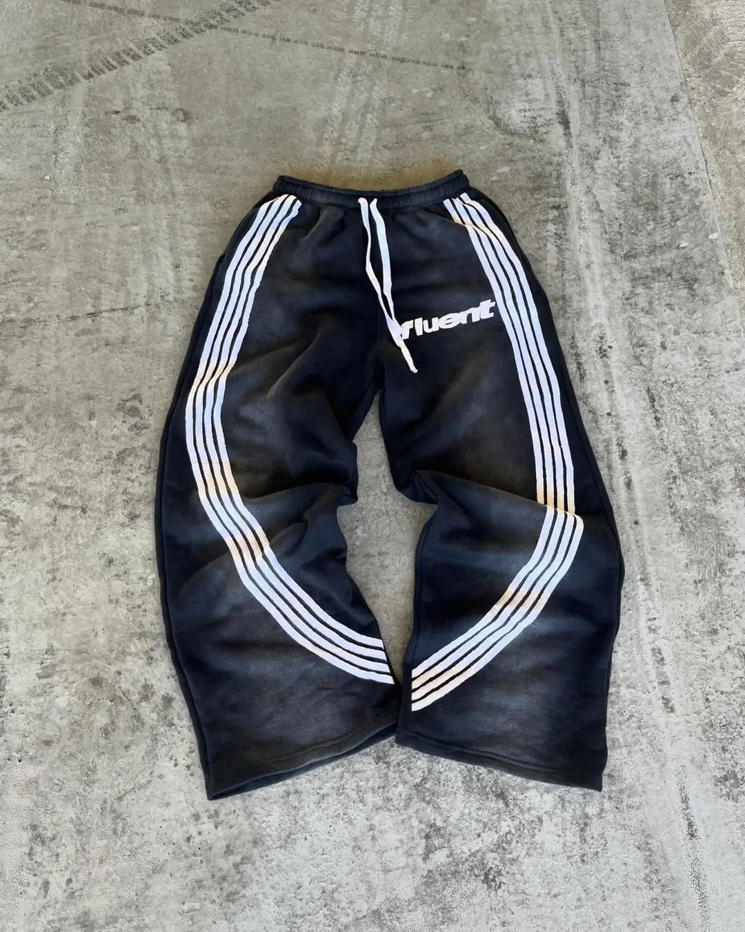 Hip Hop Retro Street Casual Pants Striped Letter Tie Dye Mens Wide Leg Pants Mens and Womens Cargo Pants 241209