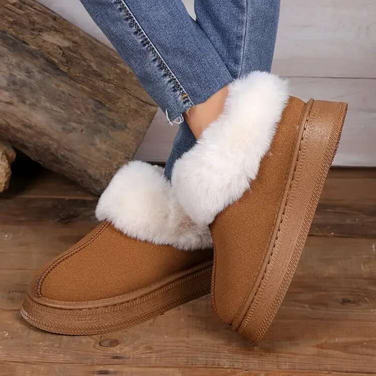 Winter Women New Thick Sole Ankle for Outdoor Elevated Comfort Warm Walking Cotton Shoes Fashion Snow Boots D68