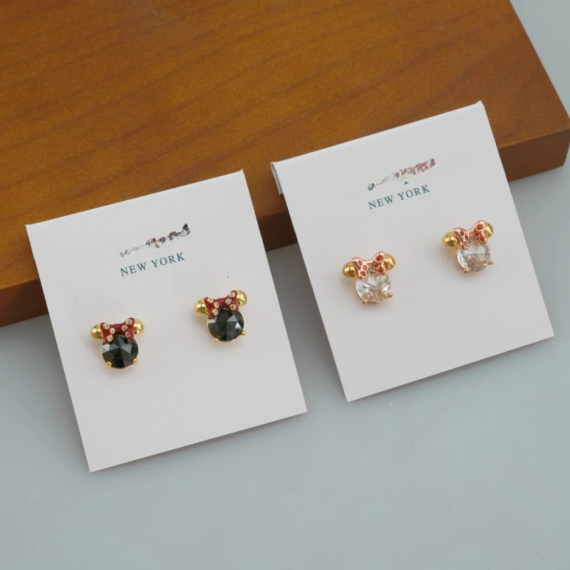 European and American KS Sweet Fairy Tale Cartoon Character Bow Set with Shining Zircon Earrings Wholesale Free Delivery 241209