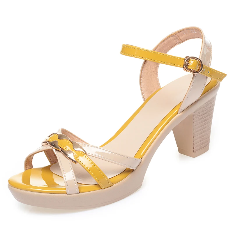 Sandals Women Summer Color-Blocked Women's Sandals High Heels Fashion Roman Sandals Women