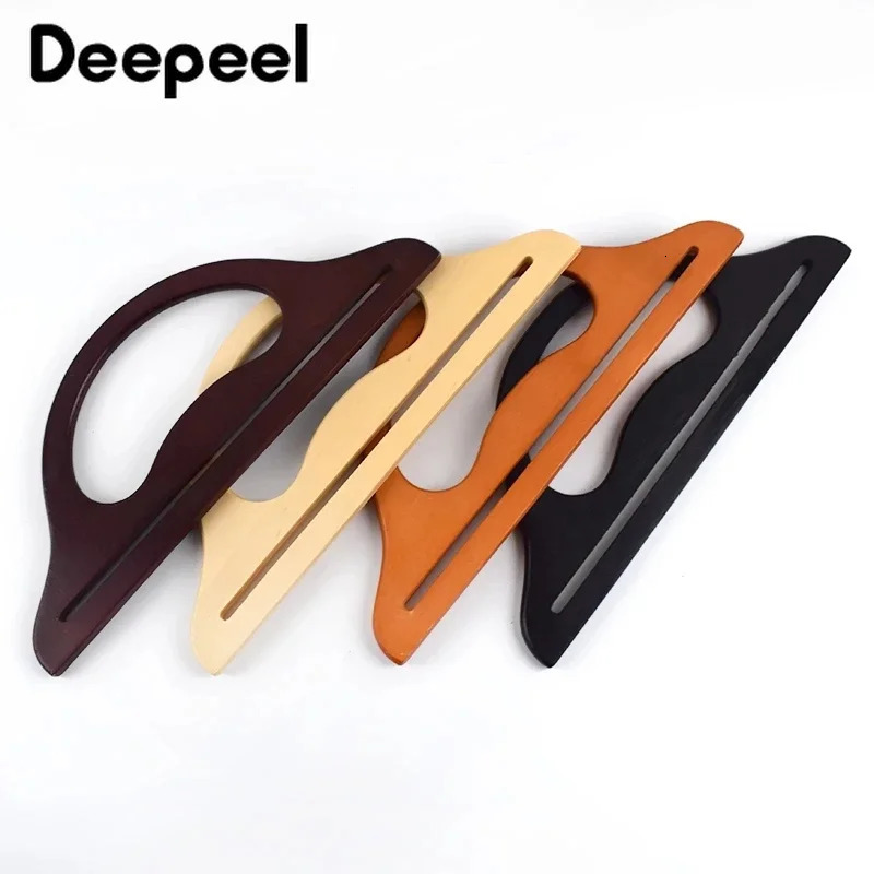 2/4pcs Deepeel 25/30cm wooden handle embossed wallet holder handbag kissing buckle sewing bracket handle used for making bag accessories 241205