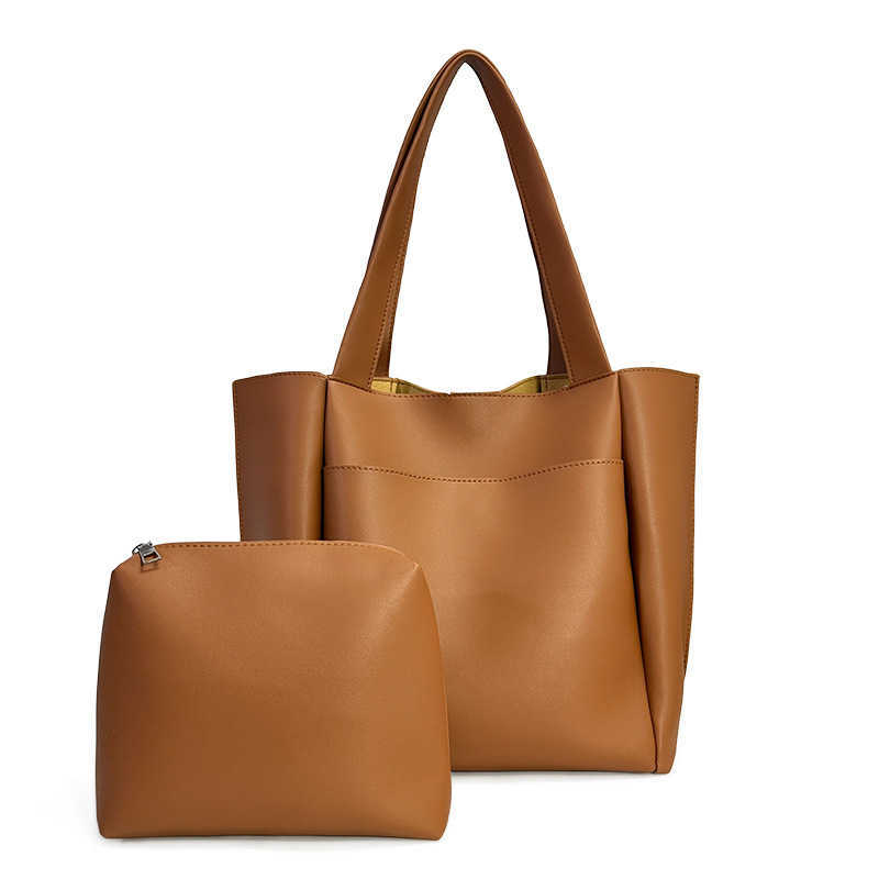 Mother and Child Bag Simple Commuter Shoulder Bag Large Capacity Tote Bag Versatile Soft PU Underarm Bag Can Be Added 241215