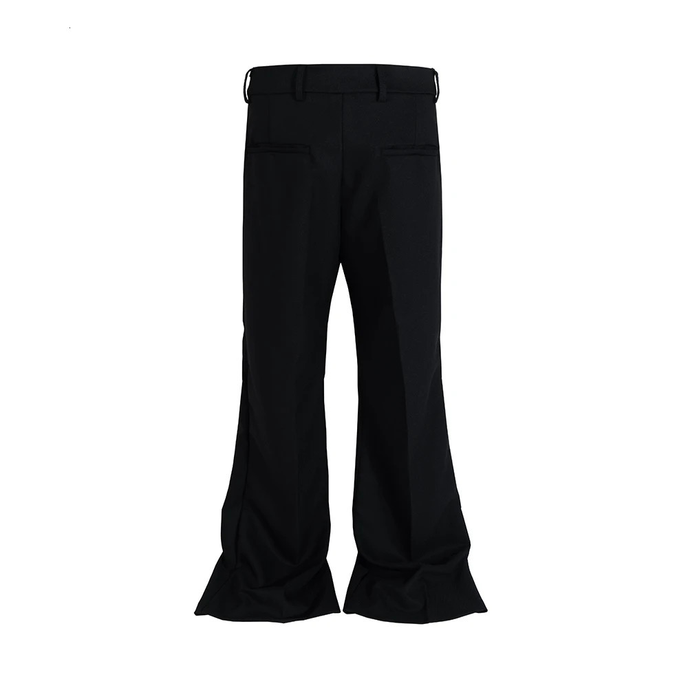 Black Color Straight Boot Cut for Men Streetwear Loose Baggy Suit Pants Ropa Hombre Oversized Casual Flare Trousers 241209