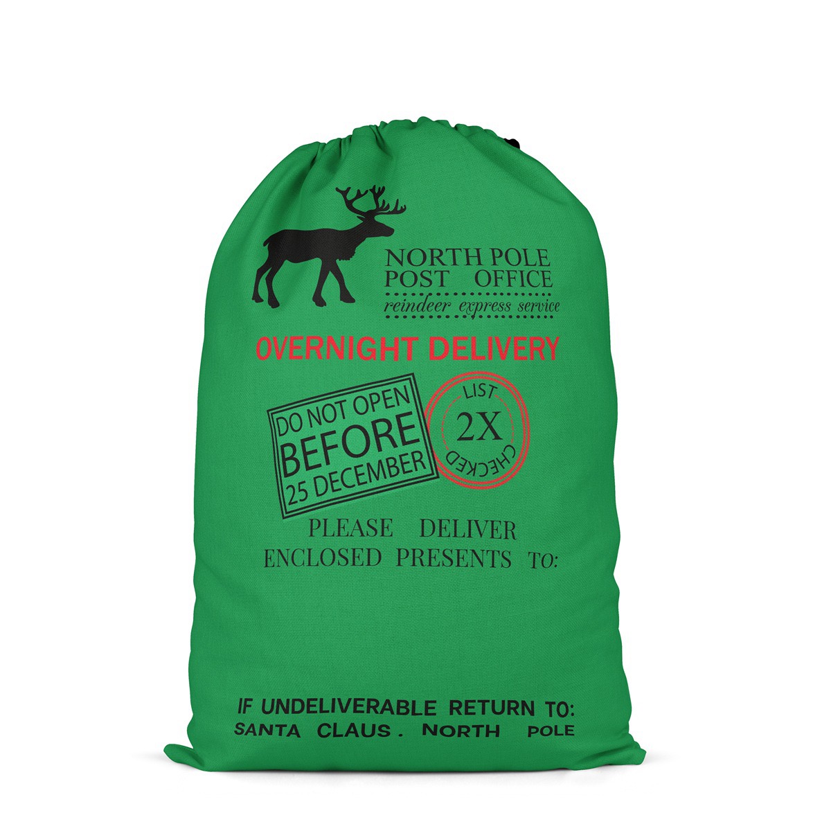 2025 new Nordic Deer Three Color DIY Heat Transfer Printing Santa Sack Christmas Gift Bundle Pocket Hemp Cloth Bag zhanyishengli