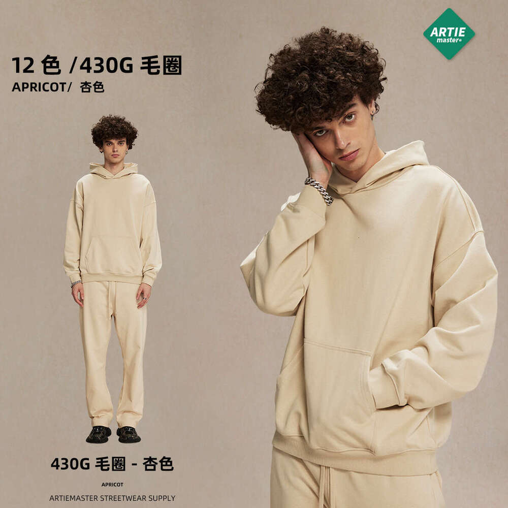 2024 New Product Heavy Weight 430g Woolen Hoop Hoodie High Quality Trendy Brand Men's and Women's Hoodies