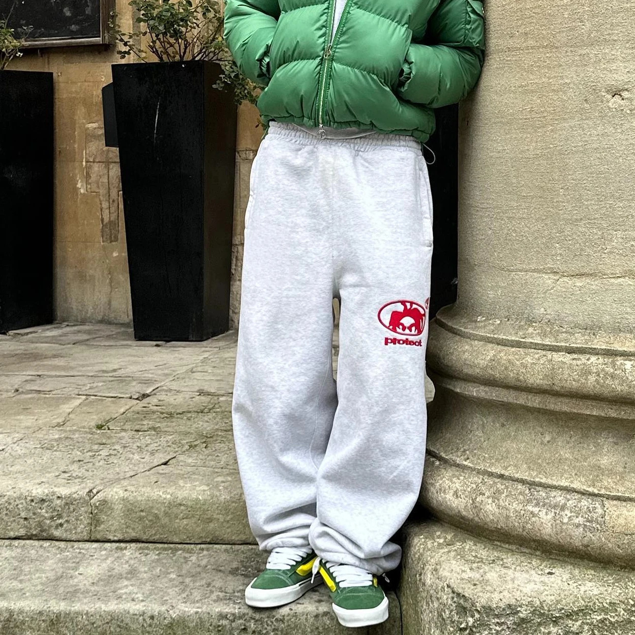 Streetwear Men Women PROTECT Long Pants Harajuku Letter Graphic Embroidered Sweatpants Y2K Gothic Casual Baggy Straight Trousers 241203Z