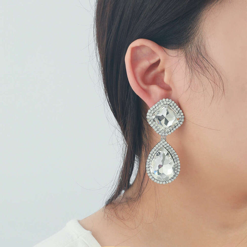 New Exaggerated Water Dia Square Pendant Banquet Ladies' Style Earrings