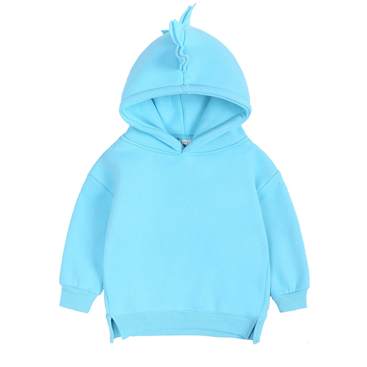 OVTRB Childrens Cotton Pulled Wool Sweatshirt Cute Dinosaur Peaks Hoodie Long Sleeve Top Boys and Girls Clothing 241210
