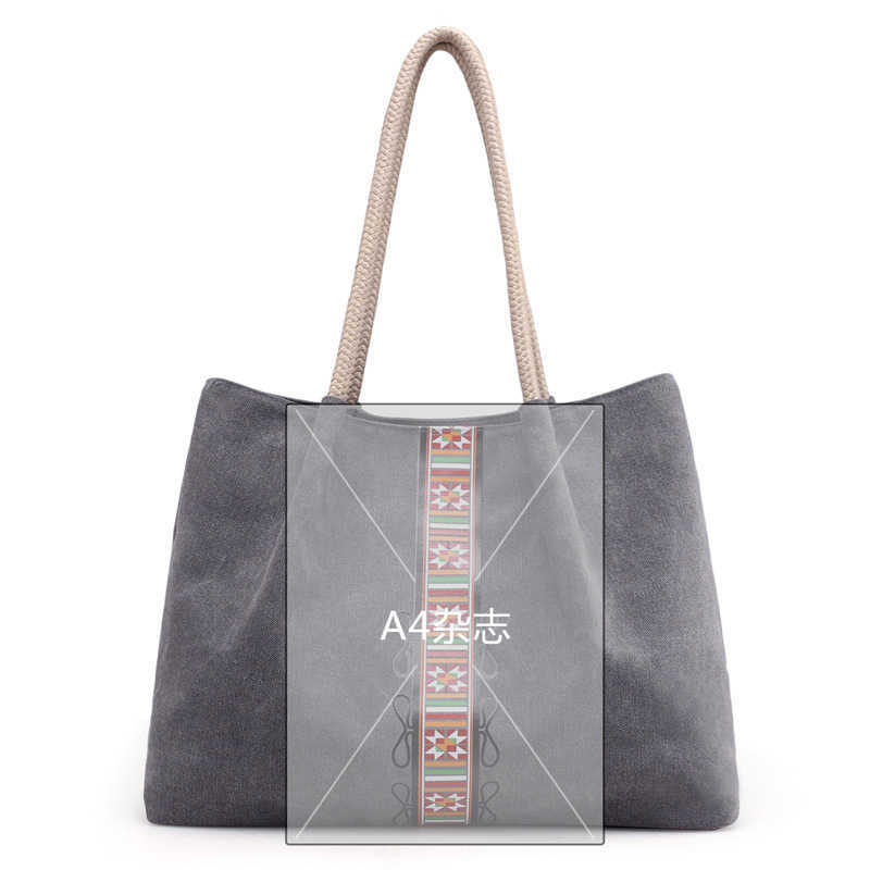 canvas bag women's bag literature art fresh printed single shoulder bag portable large capacity shopping bag 241215