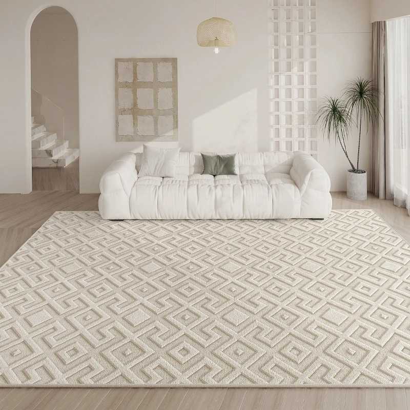 light luxury cream style French carpet fashion living room carpet Home Carpet Simple Cloakroom Decorative Carpets Washable Rugs Z241209