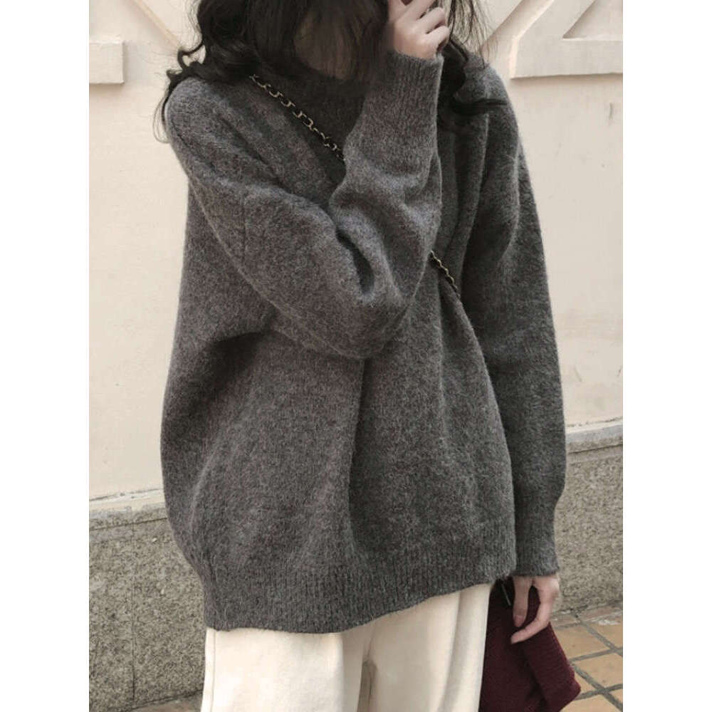 This year's popular women's tops, autumn winter new styles, milk cute outfits, gentle and lazy style, thick knit sweaters, foreign trade