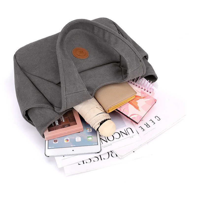 Shoulder Bag Women's Bag Trendy Versatile Simple Fashion Korean Edition Large Capacity Handheld Solid Color Canvas Bag 241215