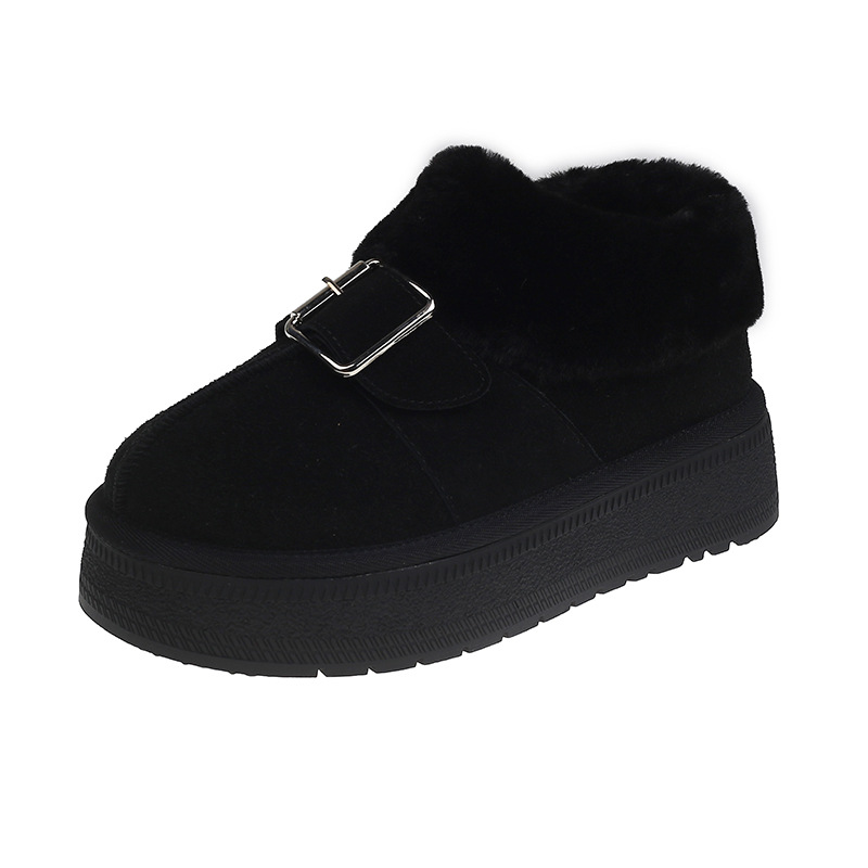 Women Boots:Fleece Winter Warm Thick Sole Anti-slip Low-top Short Snow Boots Fur Cotton Shoes Slip-on,Apricot/Light Tan/Black,Free shipping