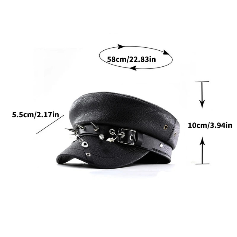Gothic Painter Hat Flat Hat UK Date Pography Beret Cabbie Headwear Painter Hat Rivet Hat 241209
