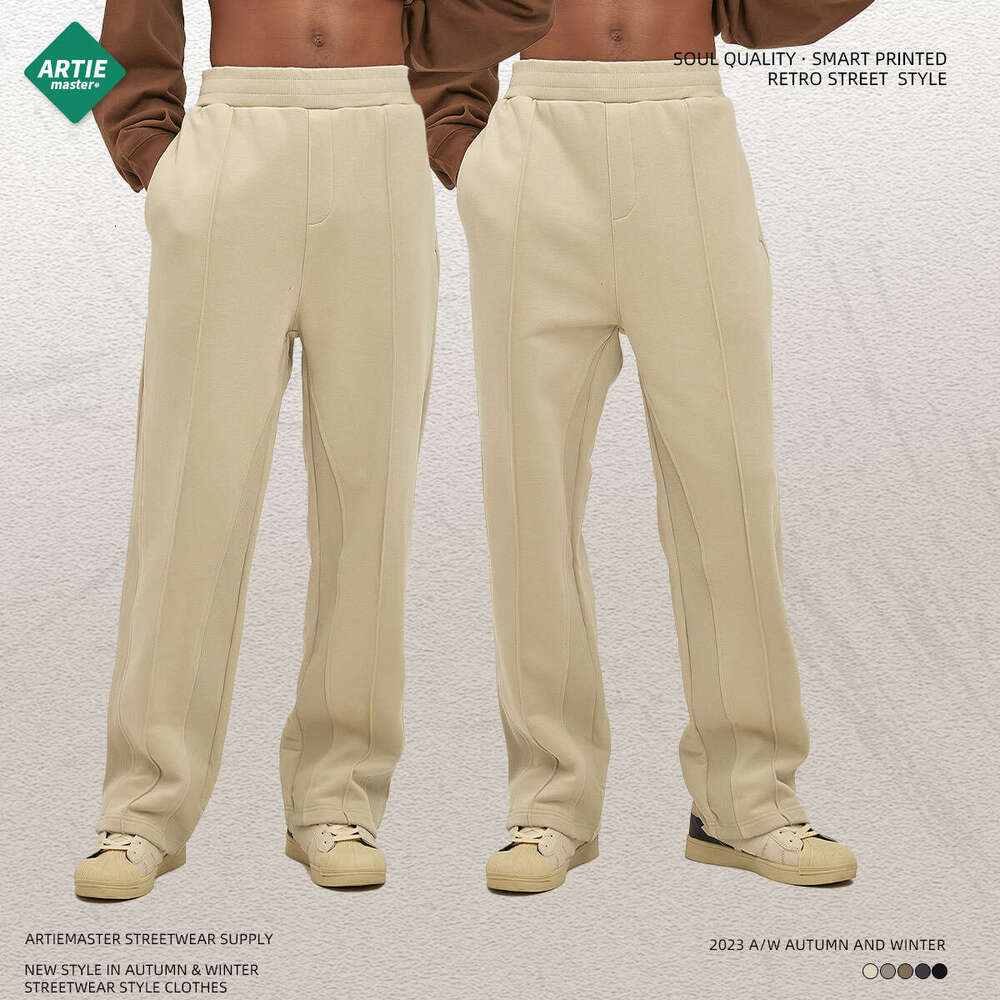 New 365G Smith Veet Straight Leg with Micro Horn Drawstring Splicing Loose Casual Pants