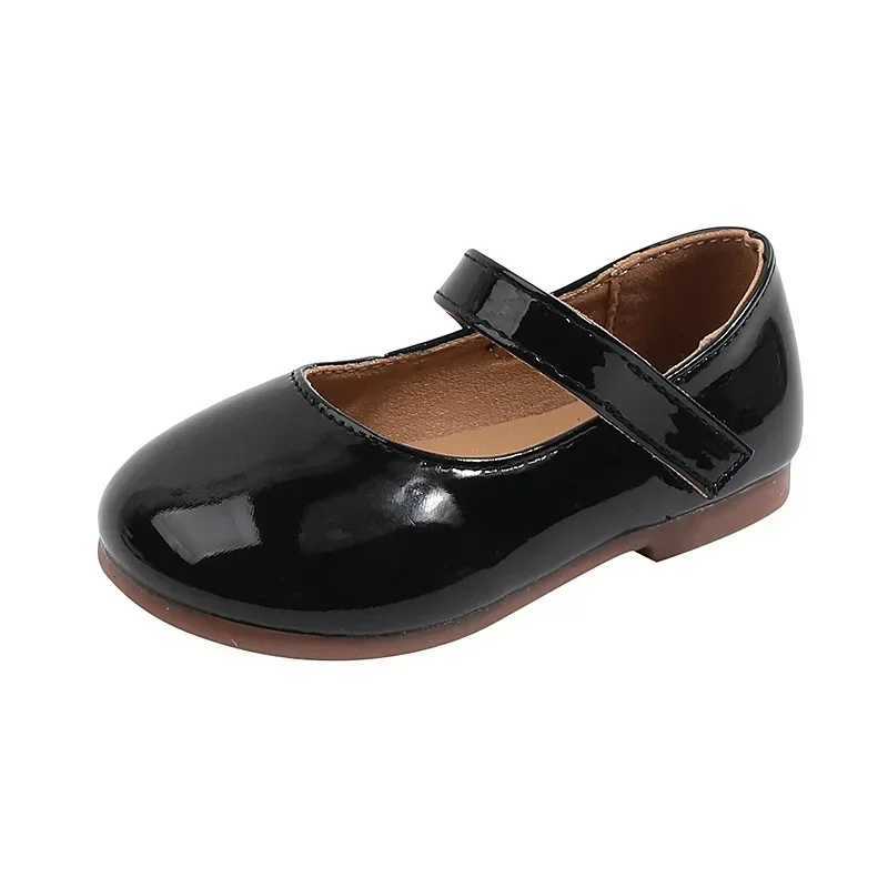 Girls Mary Jane Shoes 2024 Spring Autumn Kids Soft PU Leather Flat for Girl Rubber Flats School Par Shoes Red BlackXJ241209