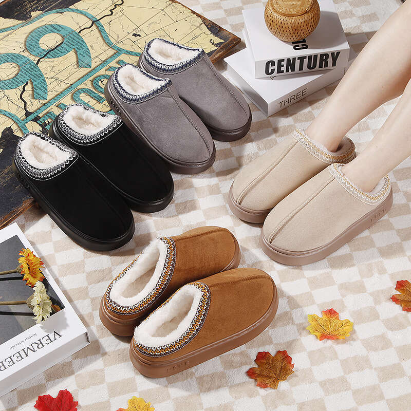 Platform Fluffy Slippers WomenHouse Fashion Plush Winter Shoes Ladies Home Elegant Casual Footwear Large Size slipper