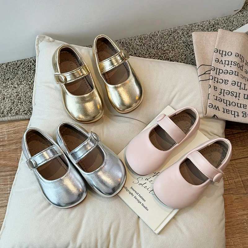Baby Girls Mary Jane Shoes Princess Soft PU Leather Ballet Flats Child Fashion Round Toe Casual Toddler Shoes Gold Silver PinkXJ241209