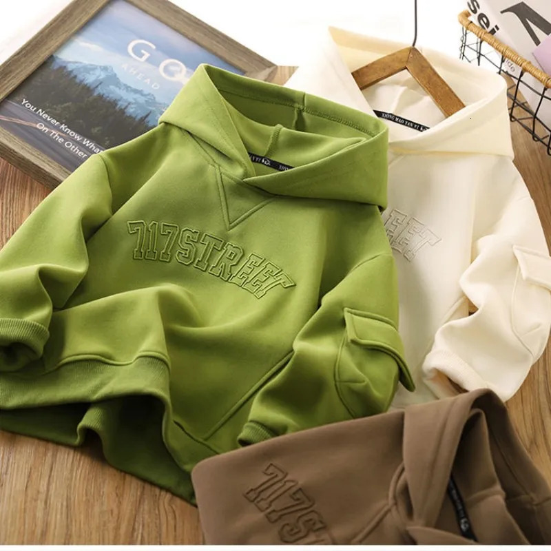 Spring and Autumn Teen Boys Hoodies Childrens Lanhua Long Sleeve Casual Bottom Shirt 241210