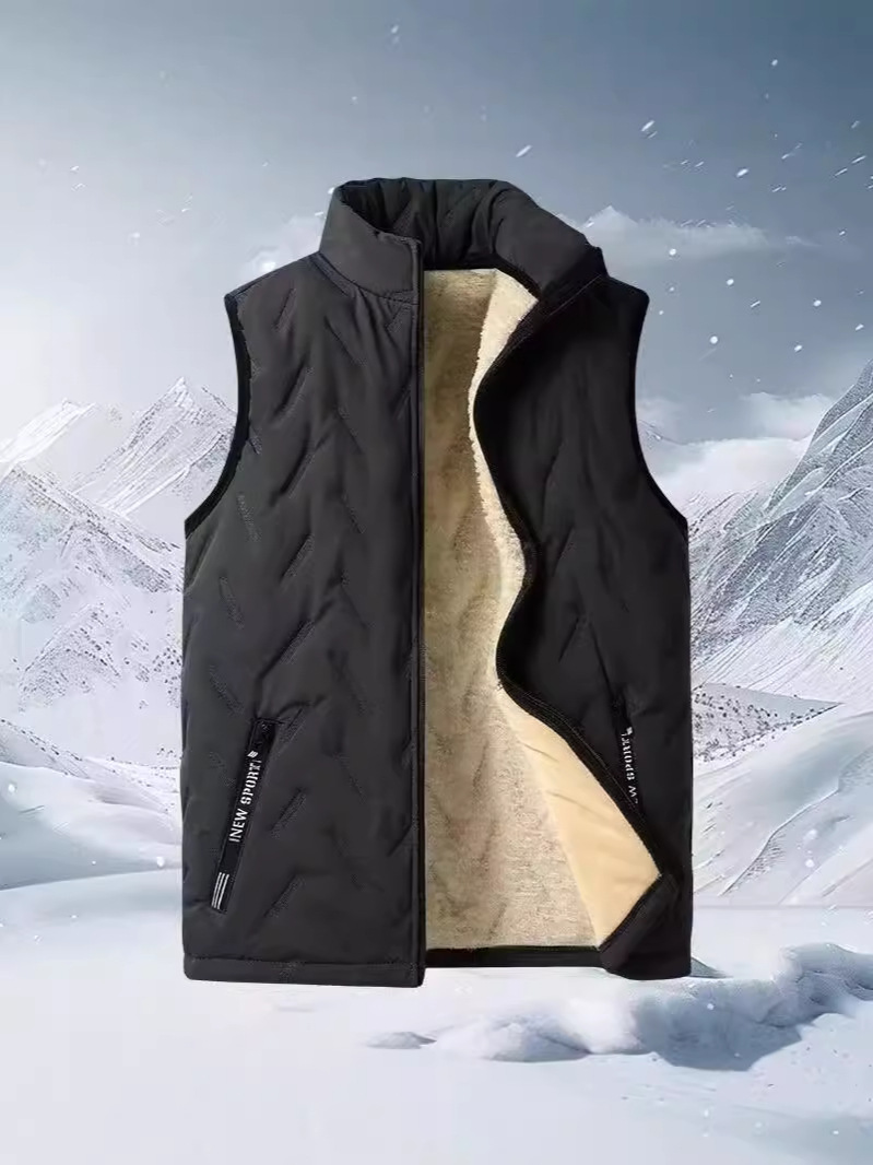 Fashion Mens Jacket Sleeveless Vest Autumn Thermal Soft Vests Casual Coats Male Cotton Men's Vest Men Thicken Waistcoat
