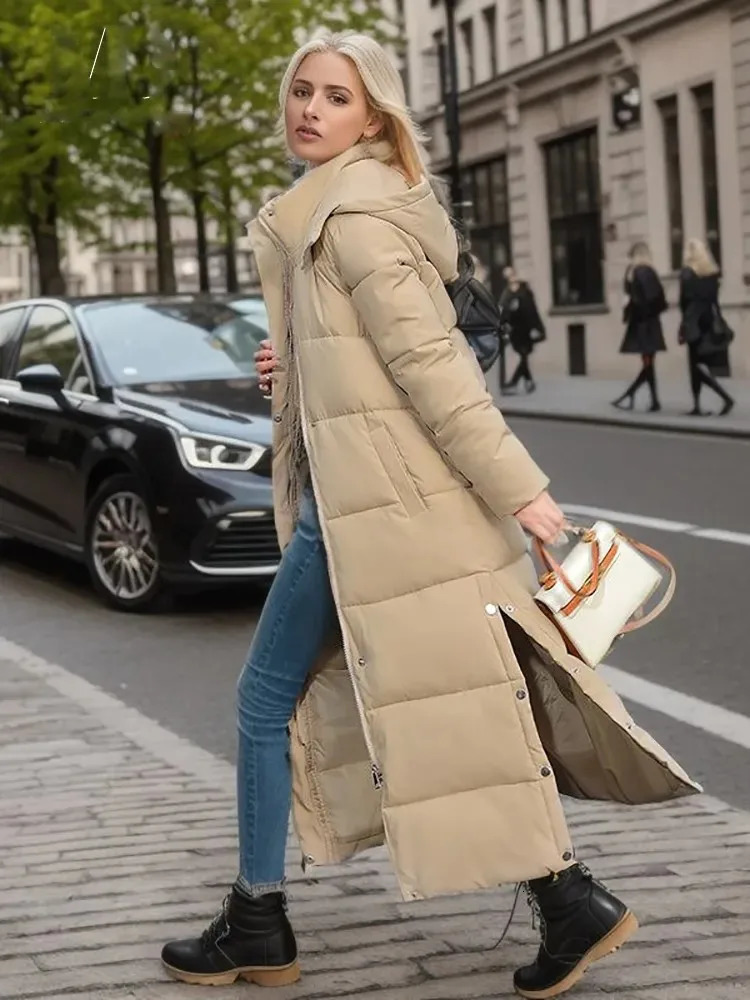 2023 Xlong hooded Parkas fashionable winter jacket for womens casual thick cotton windproof and warm quilted 241212
