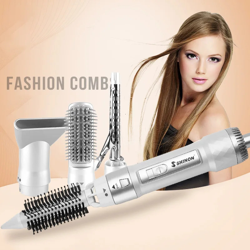 Professional 4 in 1 Multifunction Hair Dryer Curler Curling Straightener Comb Iron Brush Electric Styling Tools 241209
