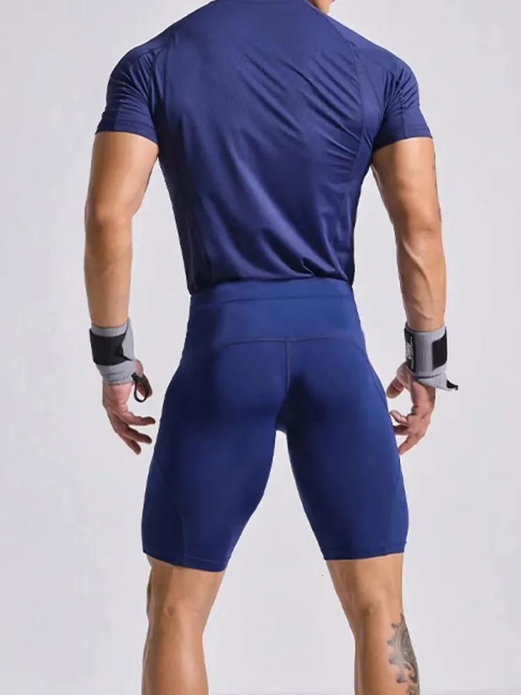 Mens fitness shorts gym running legs mens jogging elastic compression sports pants football and basketball tight sports pants 241209