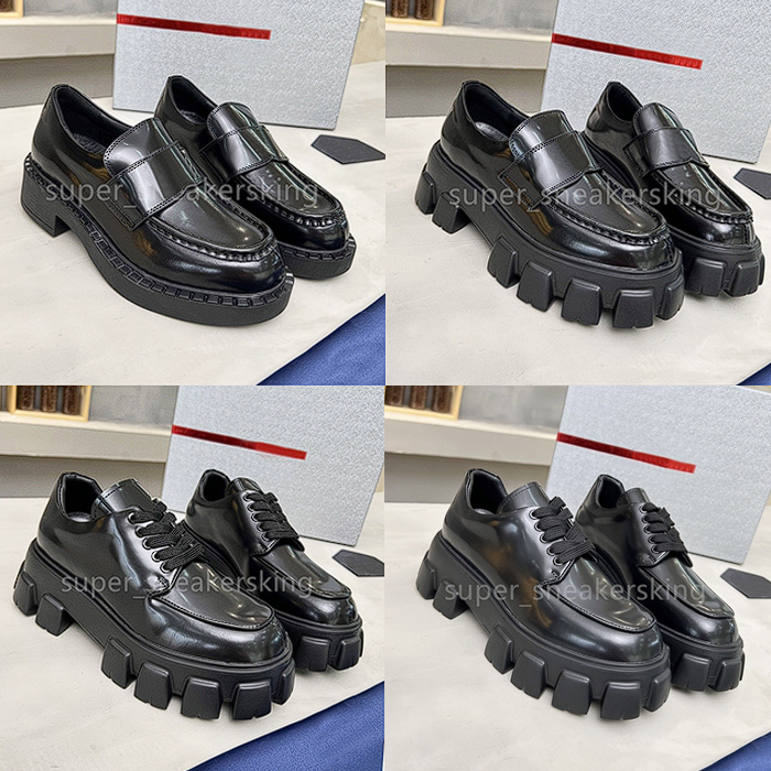 Designer Dress Shoes Men Loafers Monolith Sneakers Women Soft Cowhide Platform Sneaker Leather Shoes Chunky Trainers size 35-46
