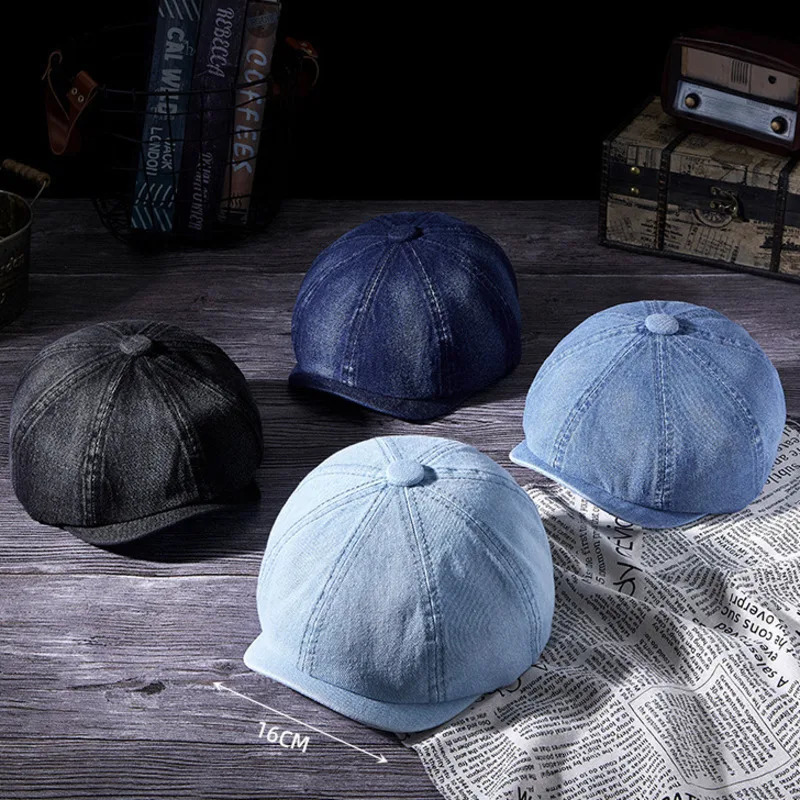 Cowboy Octagonal Hat Womens Cotton Beret Dad Ivy Hat Mens Casual s Hat 241209