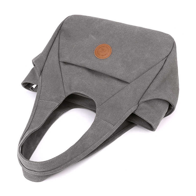 Shoulder Bag Women's Bag Trendy Versatile Simple Fashion Korean Edition Large Capacity Handheld Solid Color Canvas Bag 241215