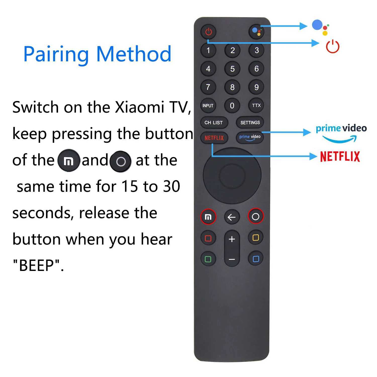 etooth Voice Remote Control Replacement Fits with Google Voice Assistant for MI TV P1 Q1 4S 4A L55MS-5A Q1E XMRM-010XJ241210