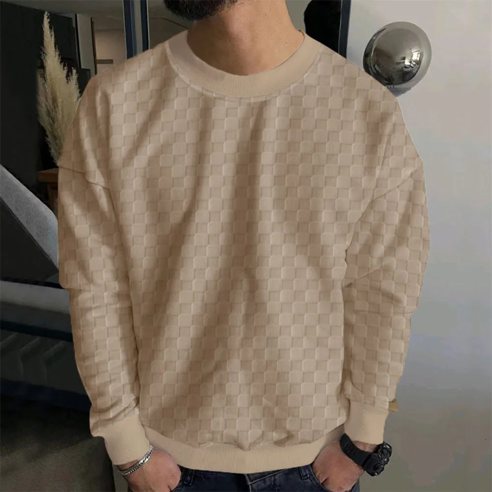 Mens long sleeved casual Pulleys autumn and winter sportswear mens flat bottomed sportswear 241205