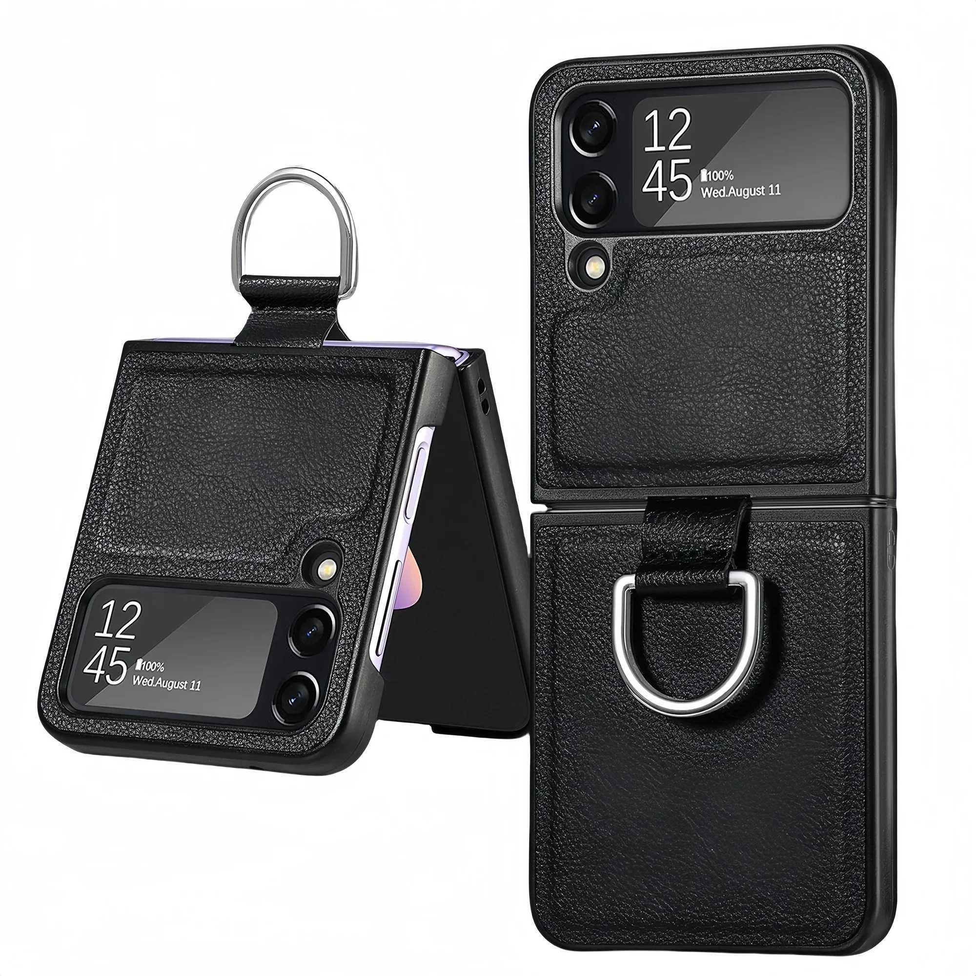 Hot Sale Suitable for Z flip 4 3 6 5 flip 6 flip 5 scratch resistant case suitable for Galaxy Z flip 4 3 5G flip 4 flip 3 leather accessories T241209