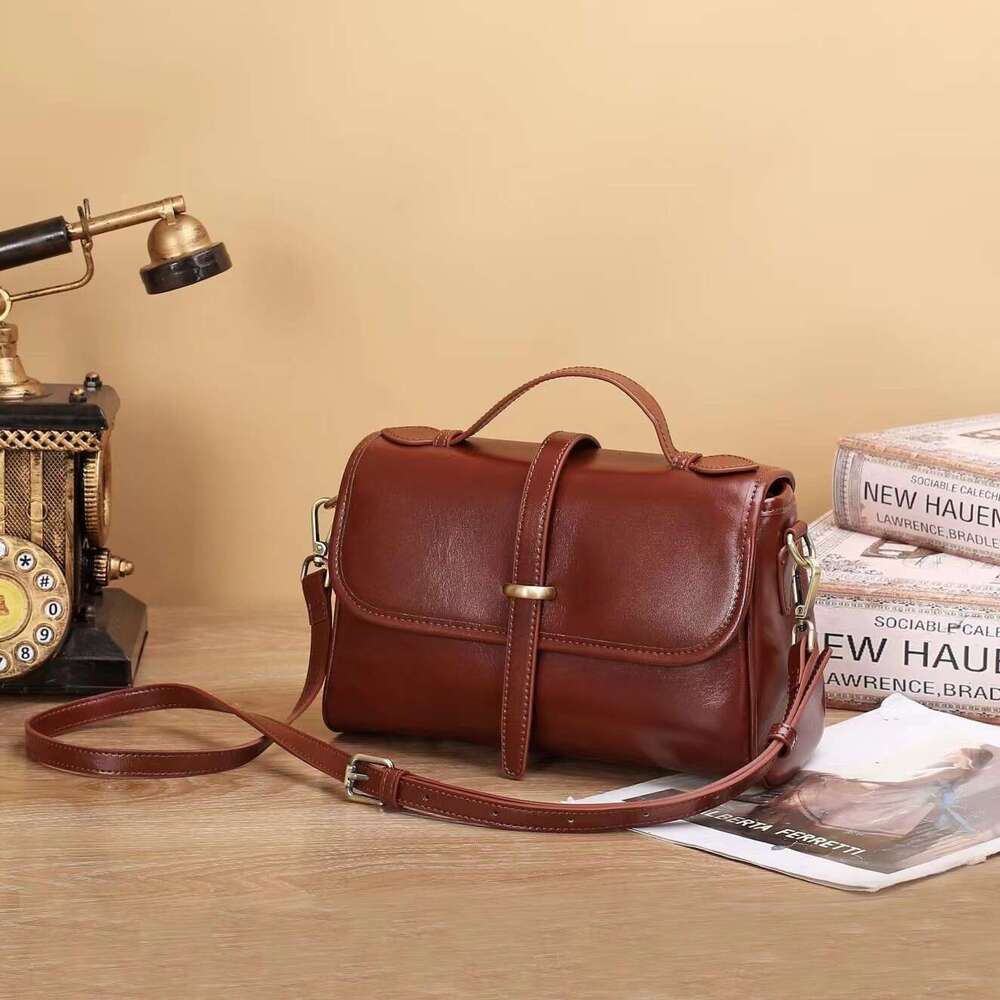 Designer's bag Cowhide Cambridge Messenger Bag new retro leather handbag women's stylish casual crossbody shoulder bag