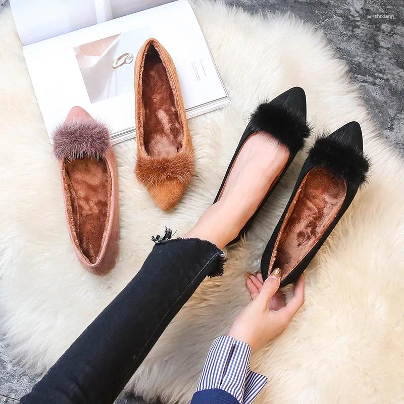 2025 NEW Casual Shoes Women Female Shallow Mouth Dress ck Short Plush TPR Flat With Woman Flats T zhanyishengli