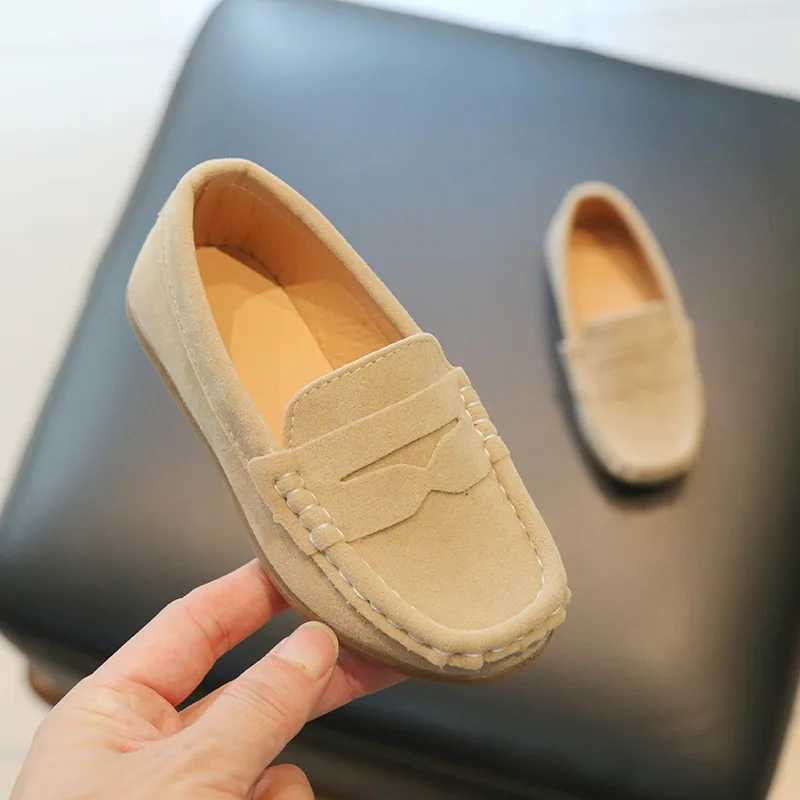 Childrens Flats Suede Leather Casual Shoes Spring Autumn New Solid Slip on Boys Shoes Kids Loafers Girls Dress Par Shoes XJ250724