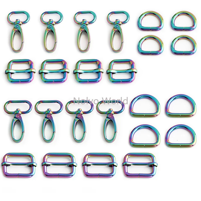 Rainbow 20/25/32/38MM metal buckle magnetic buckle used for wallet bags switch clip hooks D-rings sliding buckle hardware accessories 241205