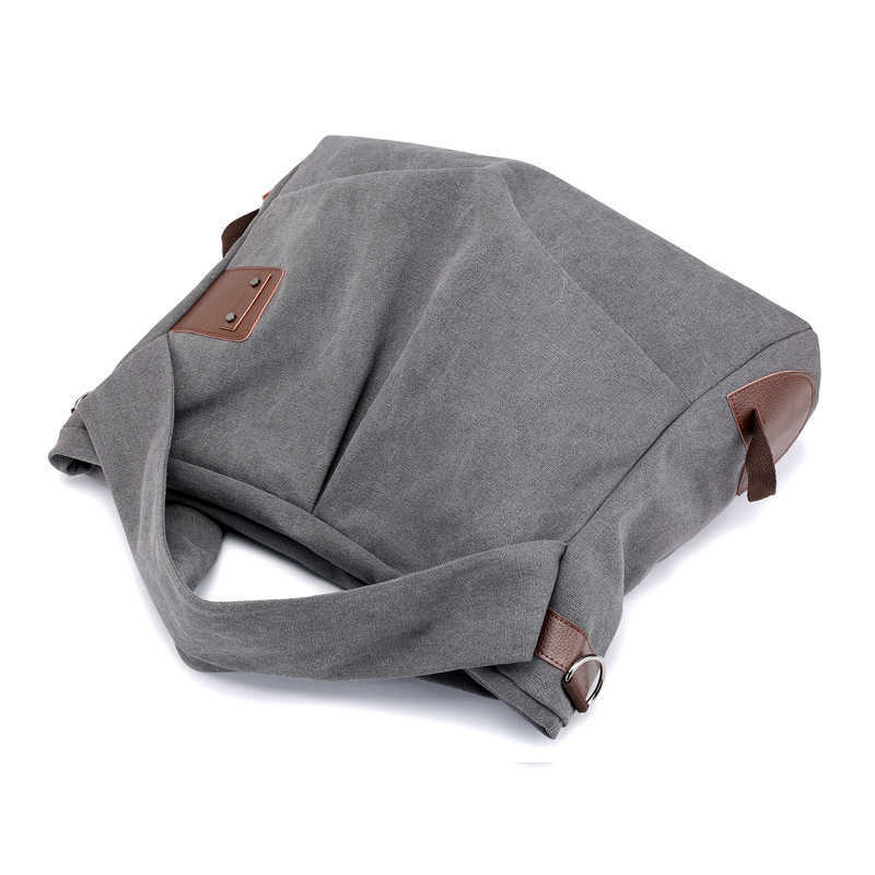 Canvas bag women's bag fashion pleated women's bag large capacity portable women's bag leisure Shoulder Messenger Bag 241215