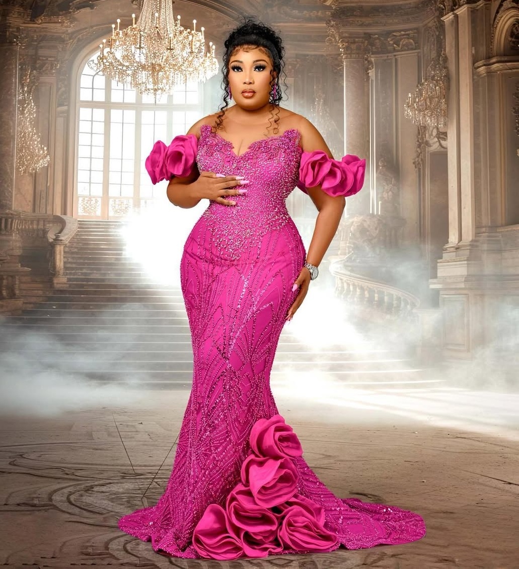 Fuchsia Mermaid Prom Dresses 2025 Sequined Sheer Neck Rhinestones Evening Formal Party Second Birthday Engagement Gowns Plus Size Dress For Special Oc