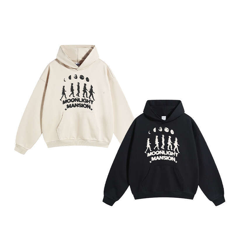 2024 autumn winter new loose niche brand printed men's European and American trendy hoodie