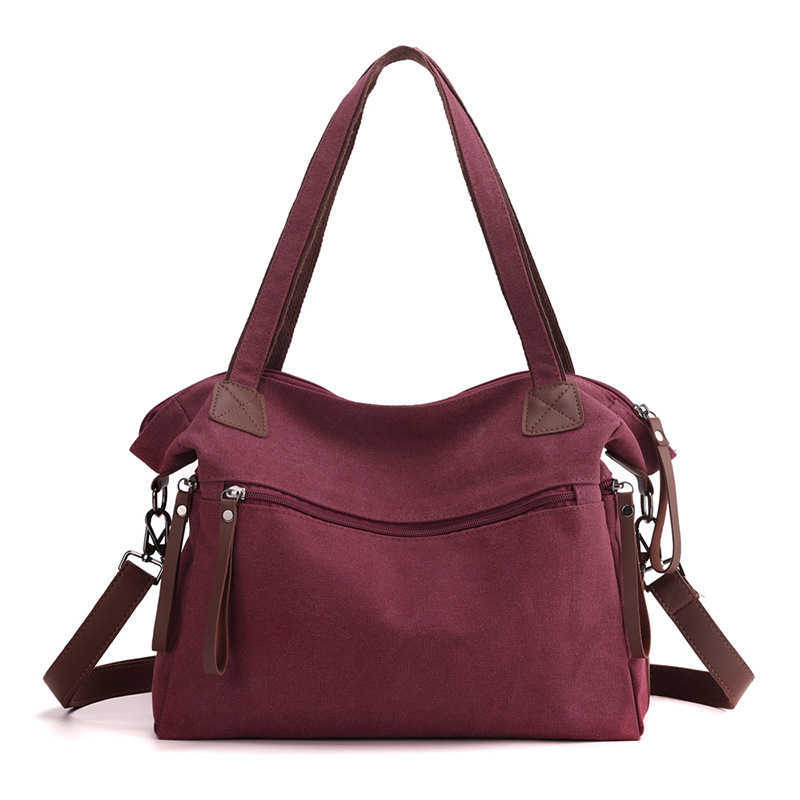 versatile minimalist new single shoulder crossbody large capacity contrasting color tote canvas bag 241215