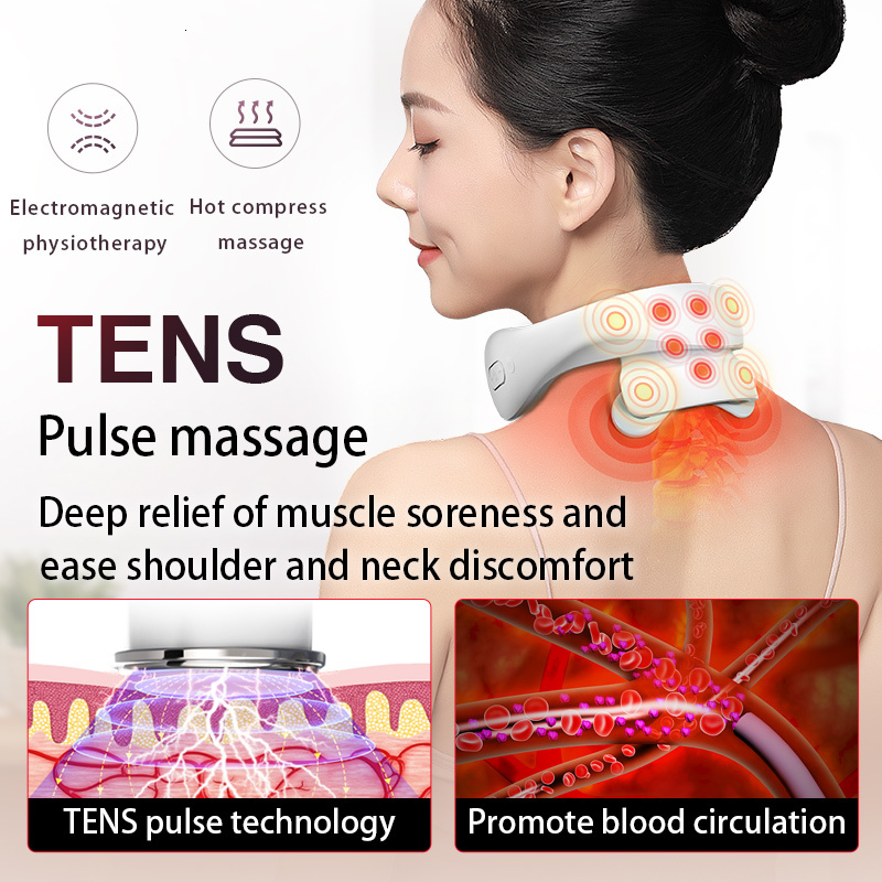 Smart Instrument Portable Shoulder Neck Massage Cervical Vertebra Health Care Vibrator Heating Relieve Pain Muscle