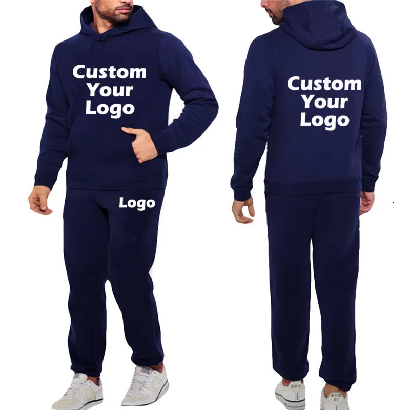Customized Printing Mens Hoodie Set Womens Loose Casual Pants Hoodie Zipper Sportswear Clothing 241205