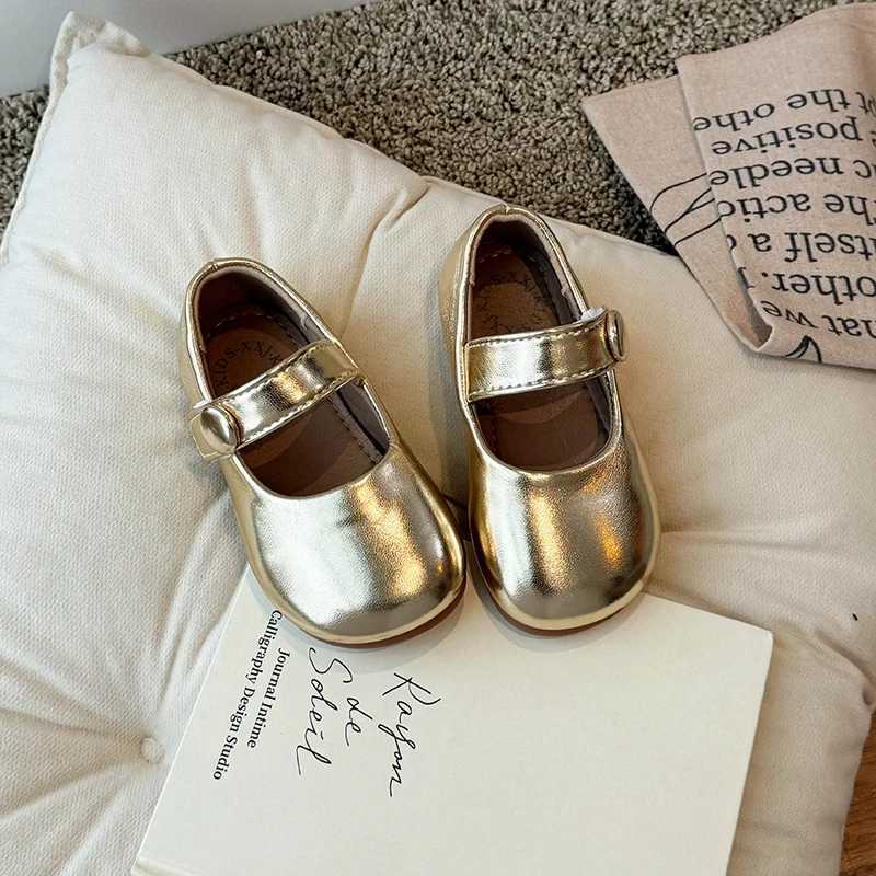 Baby Girls Mary Jane Shoes Princess Soft PU Leather Ballet Flats Child Fashion Round Toe Casual Toddler Shoes Gold Silver PinkXJ241209