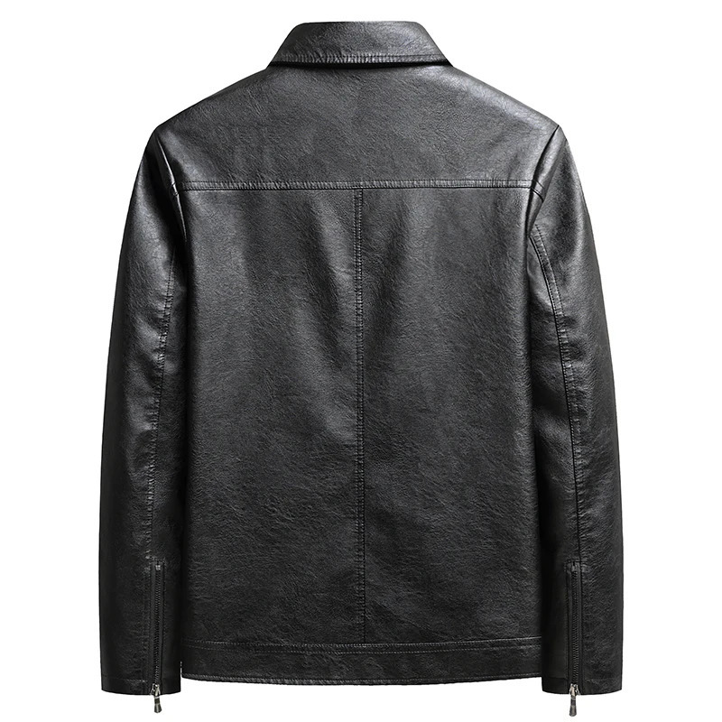 Spring and autumn mens casual motorcycle jacket retro leather fashionable Plus size 8XL 241209