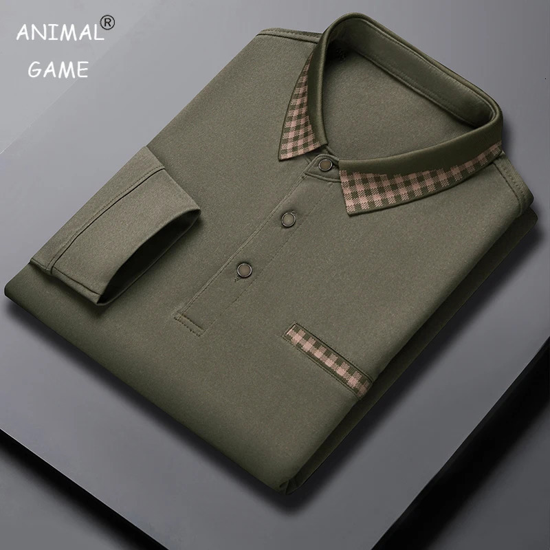 Long Sleeve Mens Polo Shirts Cotton Solid Color Casual for Men Sping Autumn Basic Polos 241202